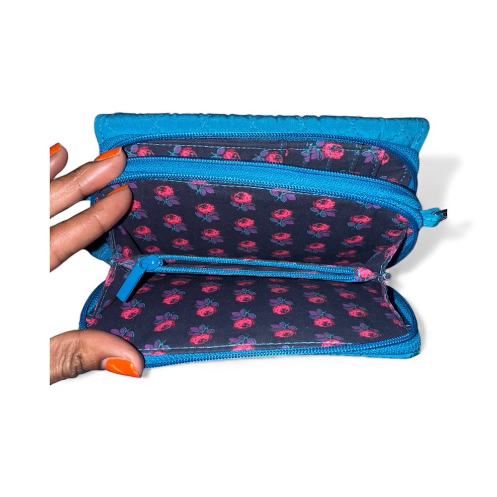 👗Vera Bradley Teal Quilted Clutch - Picture 3 of 4